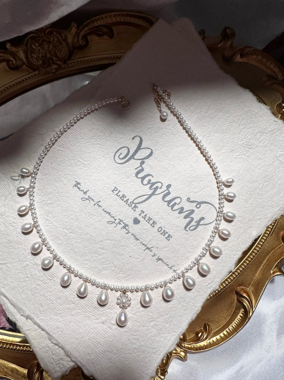 Belle 9mm Freshwater Pearl Drop Accent Necklace in Sterling Silver