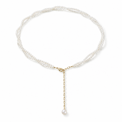 Lumière 3mm Layered Freshwater Pearl Necklace in 14K Gold