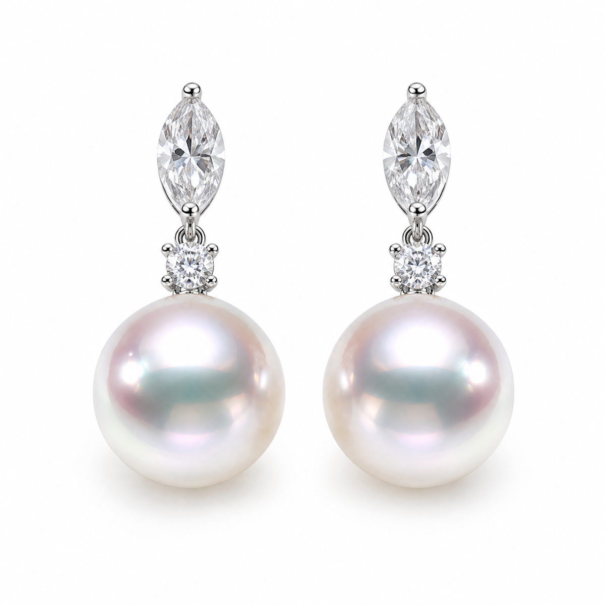 Lumière Akoya Pearl & Diamond Drop Earrings