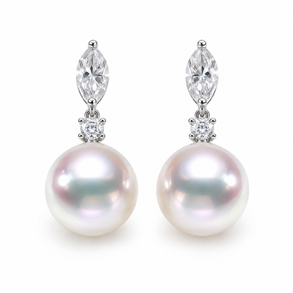Lumière Akoya Pearl & Diamond Drop Earrings