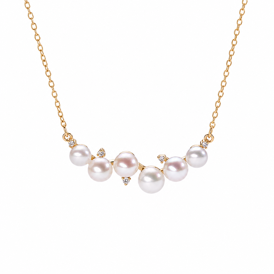 Éclat 14K Gold Freshwater Pearl Necklace with Cubic Zirconia