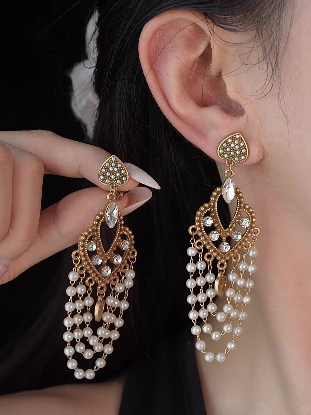 Artemis Chandelier Pearl Earrings
