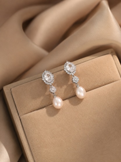 Iridescent Freshwater Pearl Drop Earrings