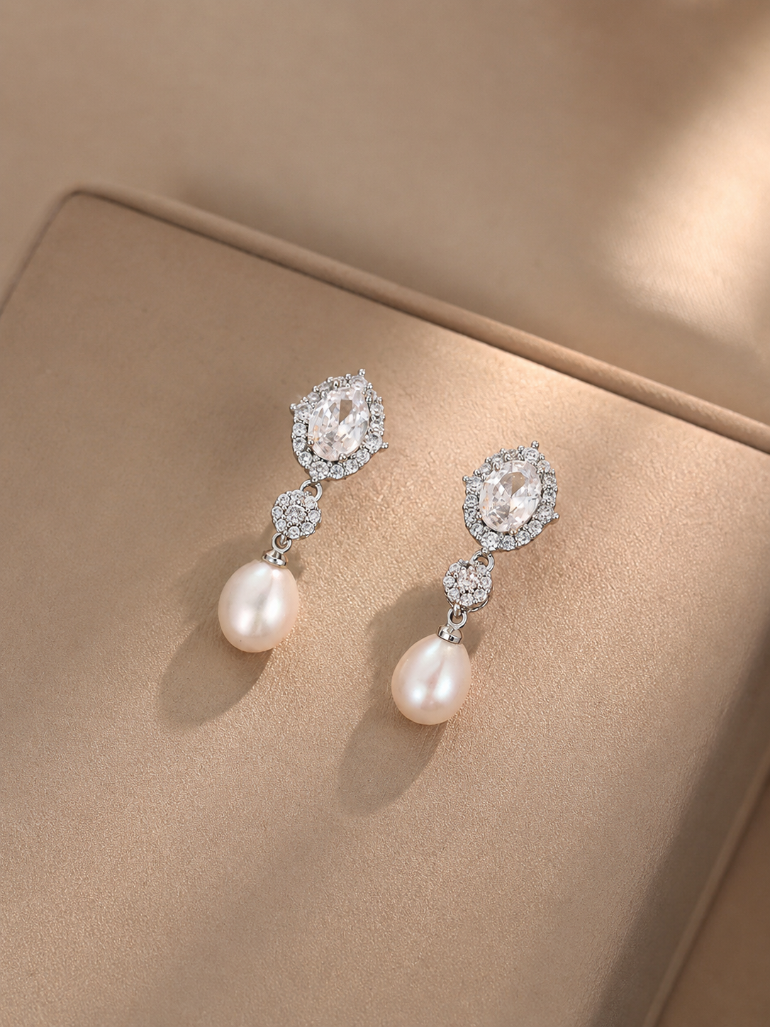 Iridescent Freshwater Pearl Drop Earrings