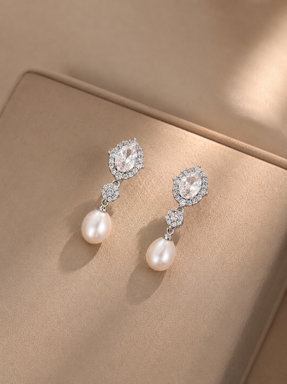 Iridescent Freshwater Pearl Drop Earrings