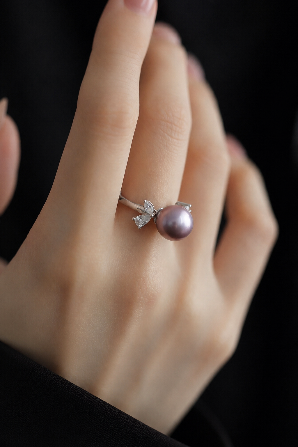 Améthyste Lavender Pearl Ring