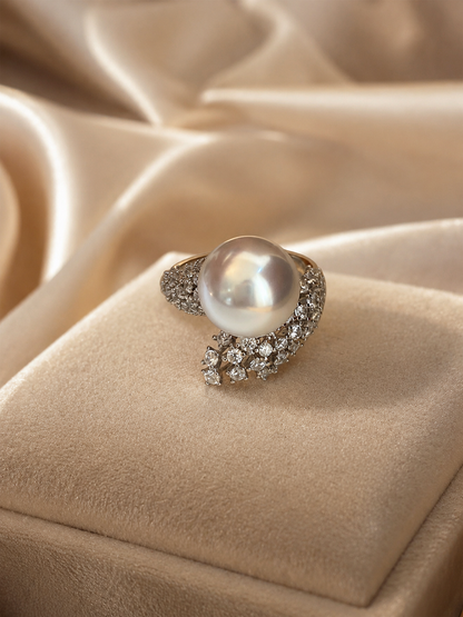 Sculptural Saltwater Pearl Statement Ring