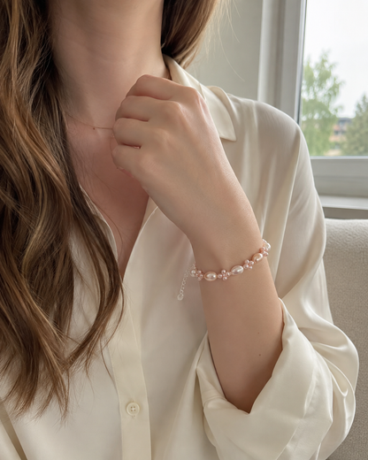 Rosé Pearl Bracelet with Natural Pearls