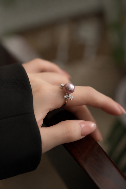 Améthyste Lavender Pearl Ring