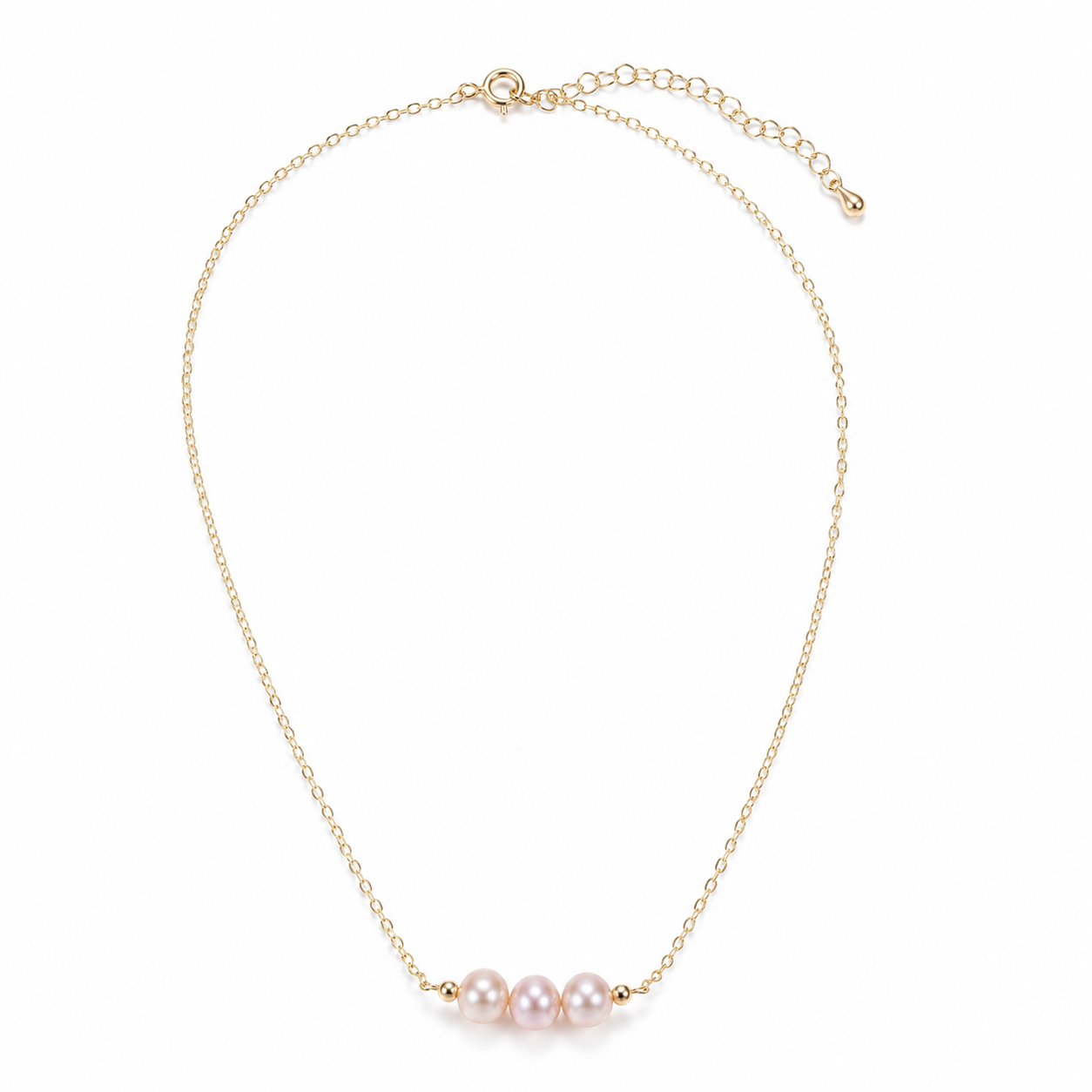 Zartes Perlenarmband Damen mit rosa-lila Süßwasserperlen – goldfarben