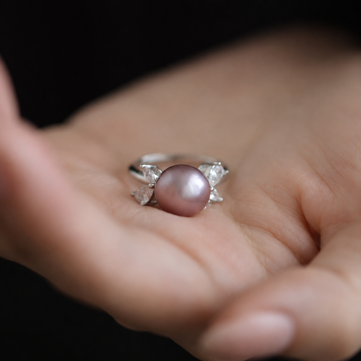 Améthyste Lavender Pearl Ring