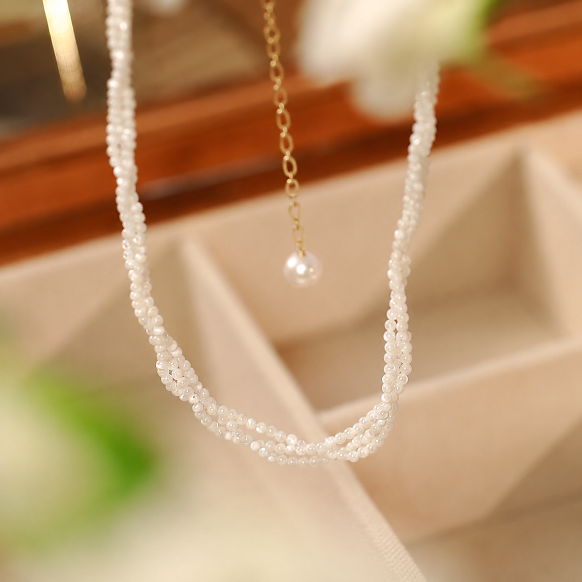 Lumière 3mm Layered Freshwater Pearl Necklace in 14K Gold