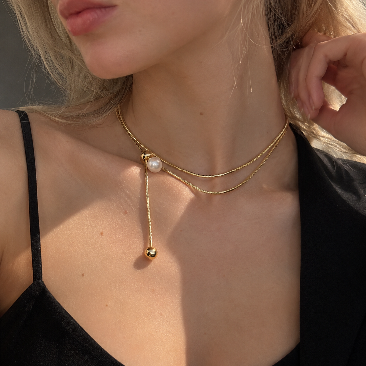 Long 10mm Freshwater Pearl Necklace in 14K Gold – image 5