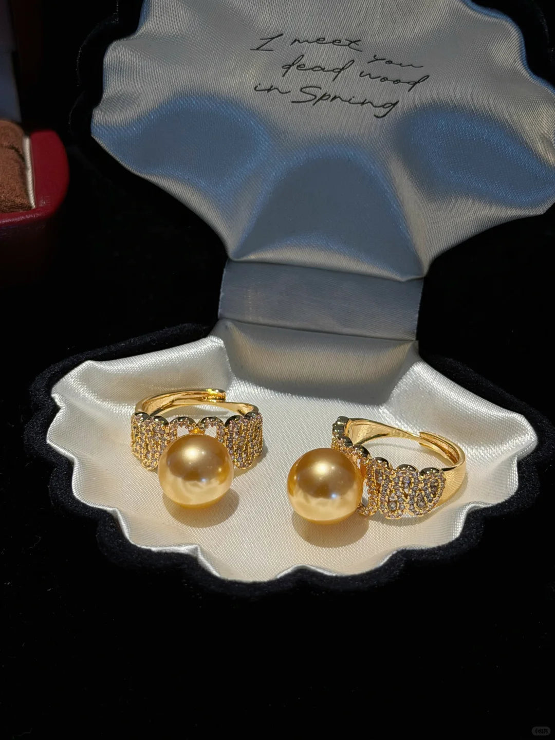 Doree Golden Stud Pearl Earrings