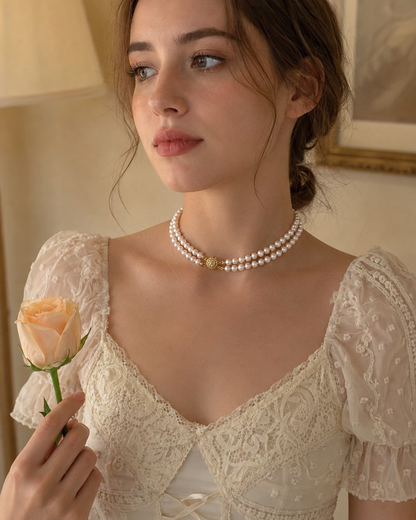 Opaline 7mm Freshwater Pearl Double-Strand Necklace in Sterling Silver