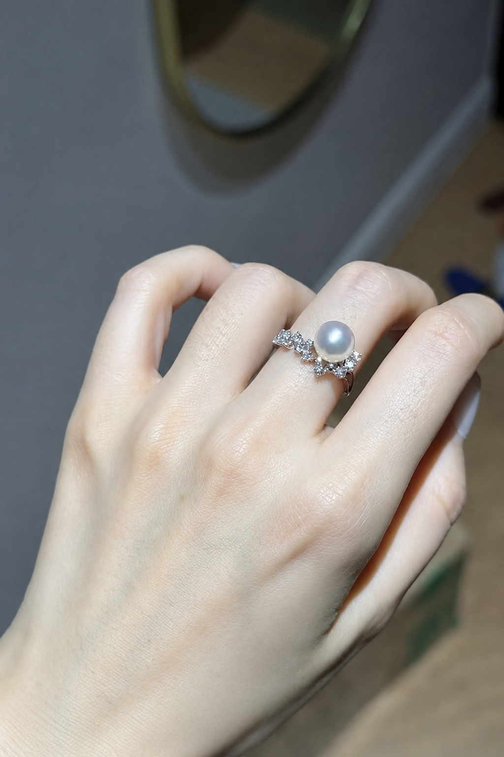 Celestial Akoya Pearl Adjustable Ring
