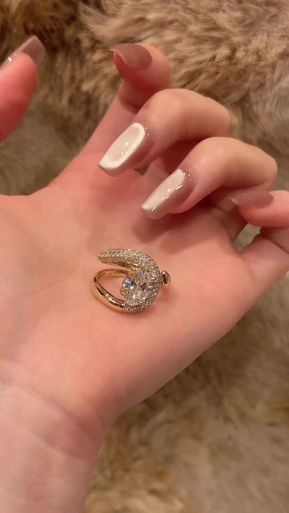 Styled view of lab-grown diamond double halo engagement ring for proposal moments