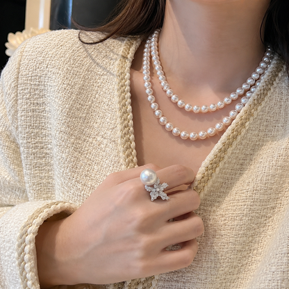 Éclat Bow 11–12mm Akoya Pearl Statement Ring