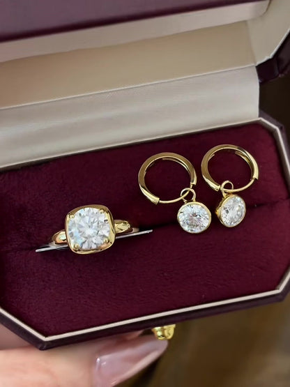 Front view of lab-grown diamond old money solitaire engagement ring for quiet-luxury proposals