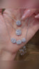 Video of lab-grown diamond oval halo pendant necklace for wedding receptions