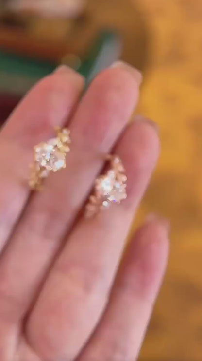 Video of lab-grown diamond vine engagement ring for nature-inspired proposals