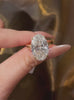 Video of lab-grown diamond oversized oval statement ring for luxury proposals