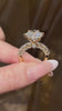 Video of lab-grown diamond floral cluster statement ring for cocktail parties