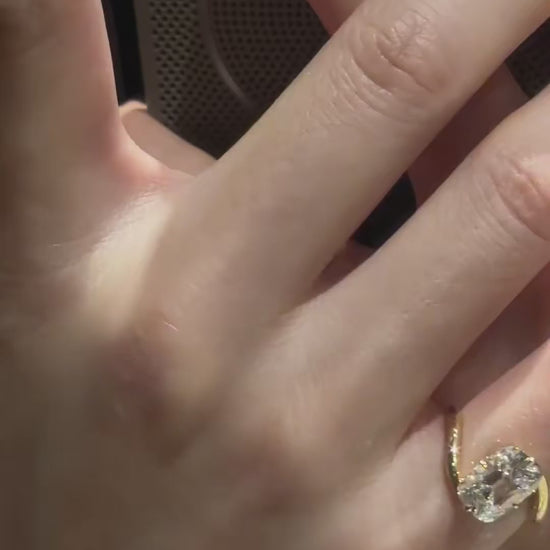 Video of lab-grown diamond old mine cushion engagement ring for vintage-inspired proposals