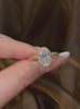 Video of lab-grown diamond engraved oval vintage ring for romantic proposals