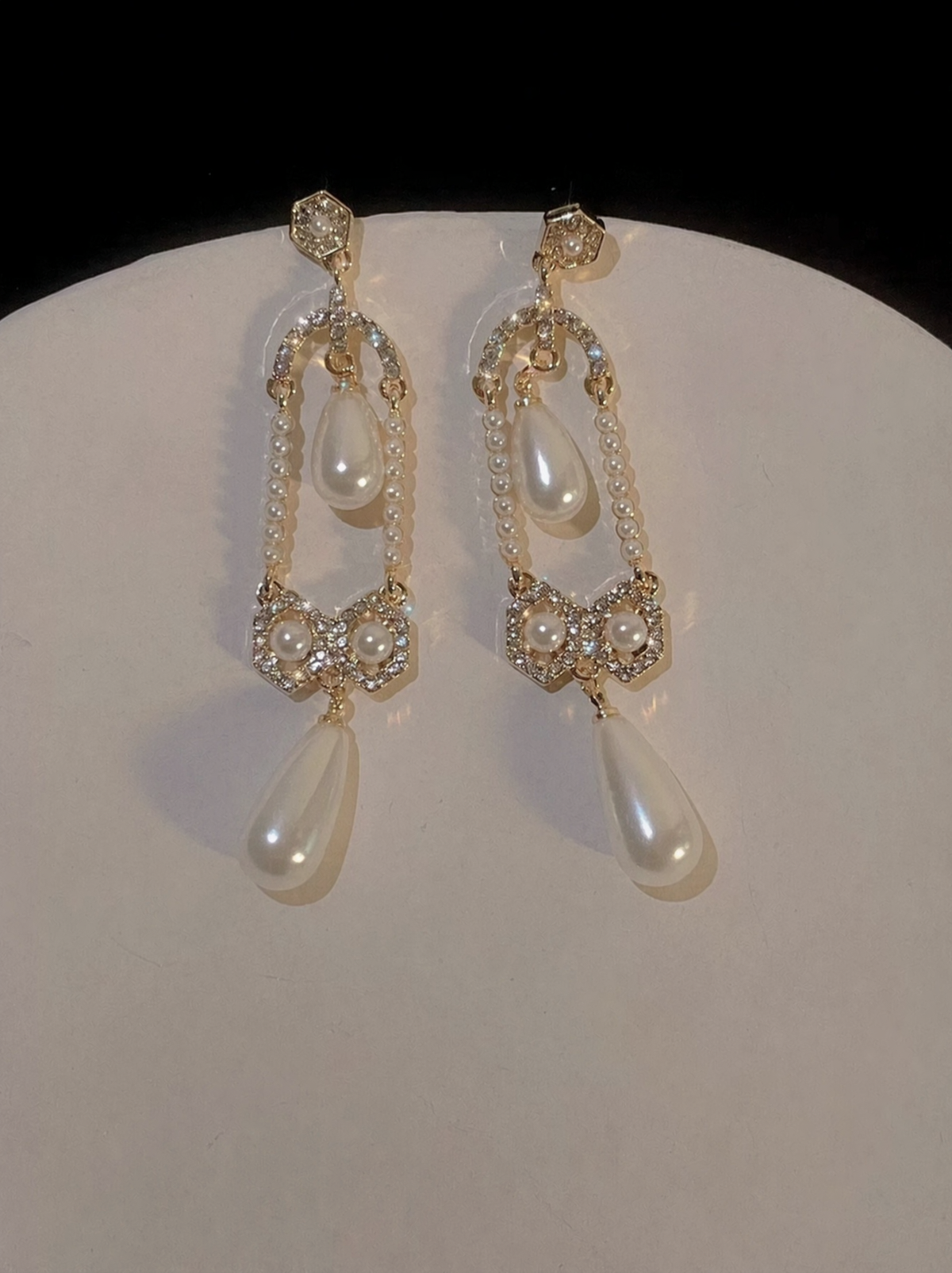 Seraphine Filigree Drop Pearl Earrings