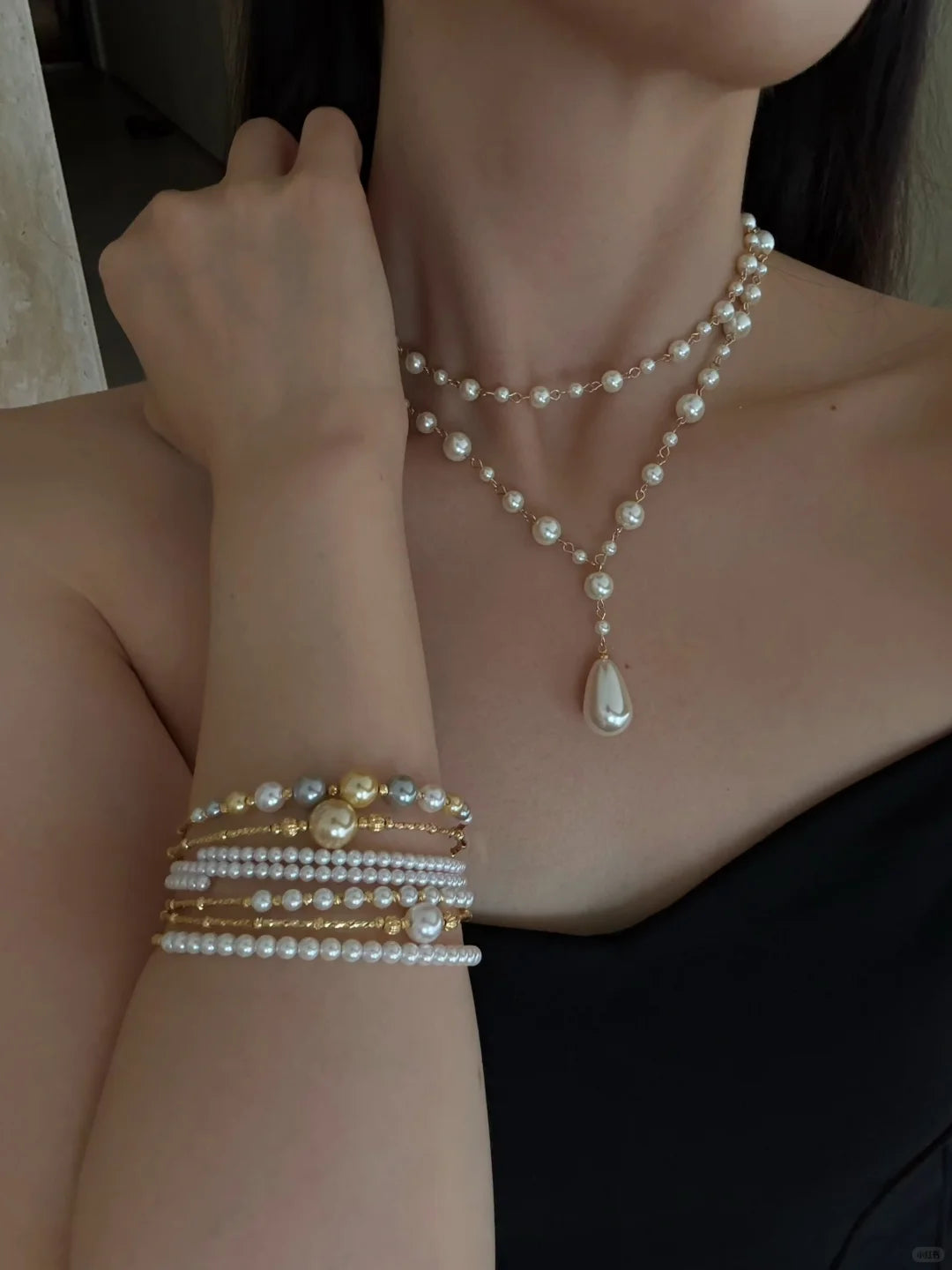 Sonnet Layered Y Pearl Necklace
